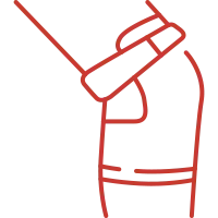 Dibujo de una rodilla de un ciclista para representar la Prevención de lesiones en ciclismo